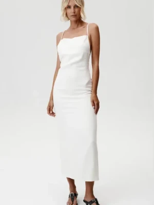 Undress Code sukienka lniana Havana Dress kolor beżowy midi prosta 898