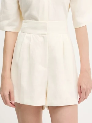 Undress Code szorty damskie kolor beżowy gładkie high waist 949