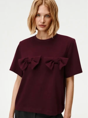 Undress Code T-shirt damski bawełniany z elastanem Everly bordowy