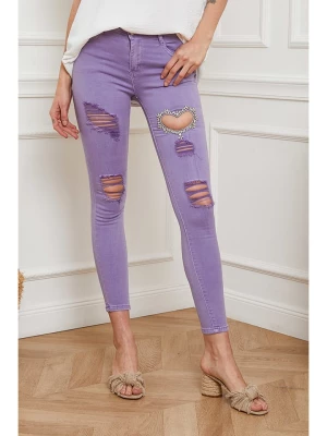 Uniq Dżinsy "Manisa" - Skinny fit - w kolorze fioletowym rozmiar: L