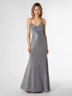 Unique Damska sukienka wieczorowa Kobiety niebieski|srebrny jednolity,