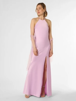 Unique Damska sukienka wieczorowa z etolą Kobiety Satyna lila|różowy jednolity,