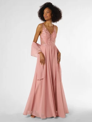 Unique Damska sukienka wieczorowa z etolą Kobiety Sztuczne włókno różowy jednolity,