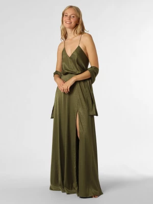 Unique Damska sukienka wieczorowa z etolą Kobiety Sztuczne włókno zielony jednolity,