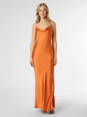 Unique - Damska sukienka wieczorowa z etolą, pomarańczowy