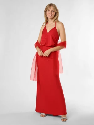 Unique Damska sukienka wieczorowa ze stułą Kobiety czerwony jednolity,