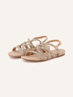 Unisa Sandały Comic Z Kamieniami Ozdobnymi beige