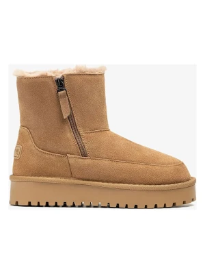 Unisa Skórzane botki "Fuster" w kolorze jasnobrązowym rozmiar: 40