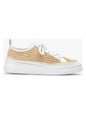 Unisa Skórzane sneakersy w kolorze beżowo-białym rozmiar: 39