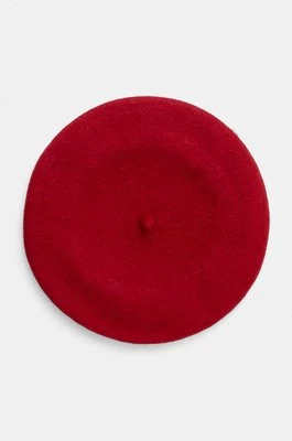 United Colors of Benetton beret wełniany kolor czerwony wełniany 6HPKD41HF