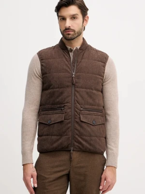 United Colors of Benetton bezrękawnik kolor brązowy zimowy 2EMRUJ00T