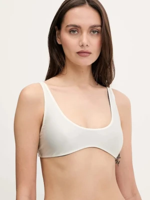 United Colors of Benetton biustonosz kąpielowy dwustronny kolor beżowy miękka miseczka 3H8E5R053