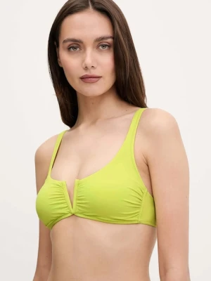 United Colors of Benetton biustonosz kąpielowy kolor zielony lekko usztywniona miseczka 3P5H5R1JZ