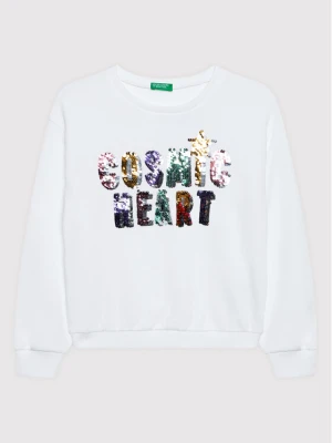 United Colors Of Benetton Bluza 3J68C101I Biały Regular Fit
