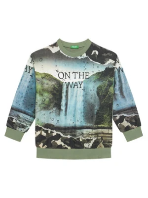 United Colors Of Benetton Bluza 3WECC10PR Zielony Oversize