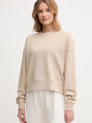 United Colors of Benetton bluza bawełniana damska kolor beżowy z nadrukiem 3UNID109A