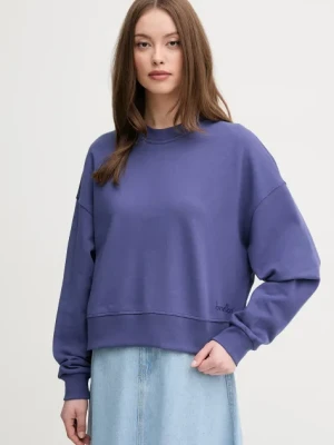 United Colors of Benetton bluza bawełniana damska kolor granatowy z nadrukiem 3UNID109A