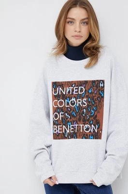 United Colors of Benetton bluza bawełniana damska kolor szary melanżowa