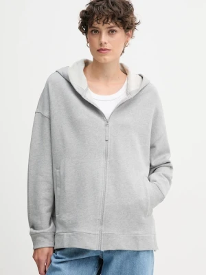 United Colors of Benetton bluza bawełniana damska kolor szary z kapturem gładka 3UNID500R