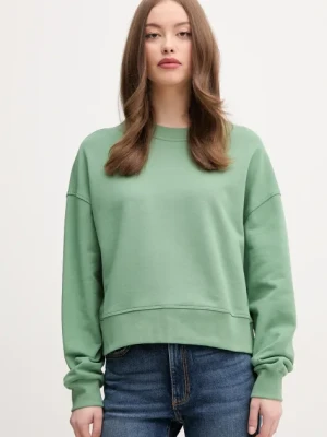 United Colors of Benetton bluza bawełniana damska kolor zielony z nadrukiem 3UNID109A