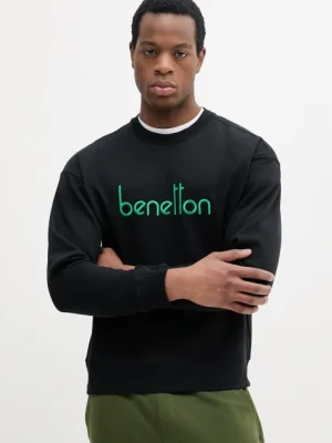 United Colors of Benetton bluza bawełniana męska kolor czarny z aplikacją 3FWYU109S