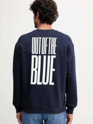 United Colors of Benetton bluza bawełniana męska kolor granatowy z nadrukiem 3FWYU10AZ