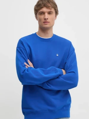 United Colors of Benetton bluza bawełniana męska kolor niebieski gładka 342ZU1093