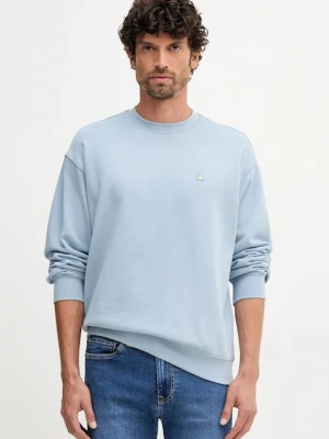 United Colors of Benetton bluza bawełniana męska kolor niebieski gładka 342ZU1093