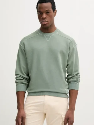 Zdjęcie produktu United Colors of Benetton bluza bawełniana męska kolor zielony gładka 3P0VU1095