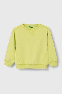 United Colors of Benetton bluza dziecięca kolor zielony gładka