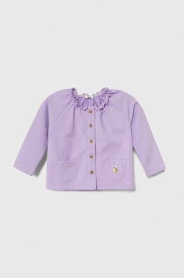 United Colors of Benetton bluza niemowlęca kolor fioletowy gładka