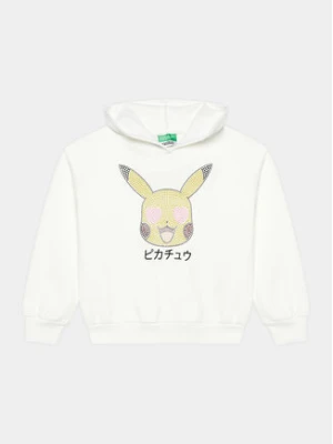 United Colors Of Benetton Bluza POKEMON 3J73C203E Biały Comfort Fit