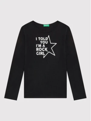 United Colors Of Benetton Bluzka 3ATNC107J Czarny Regular Fit