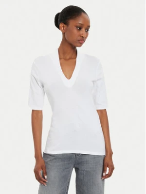 United Colors Of Benetton Bluzka 3GA2D400U Biały Slim Fit