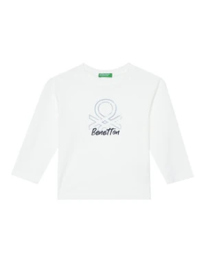 United Colors Of Benetton Bluzka 3I1XG10JZ Biały Regular Fit