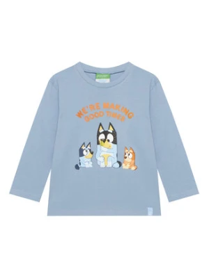 United Colors Of Benetton Bluzka 3I1XG10KH Błękitny Regular Fit