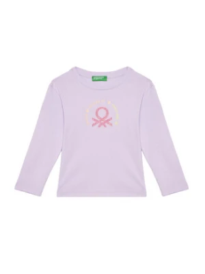 United Colors Of Benetton Bluzka 3I9WG10HV Fioletowy Slim Fit