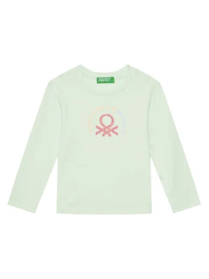 United Colors Of Benetton Bluzka 3I9WG10HV Zielony Slim Fit
