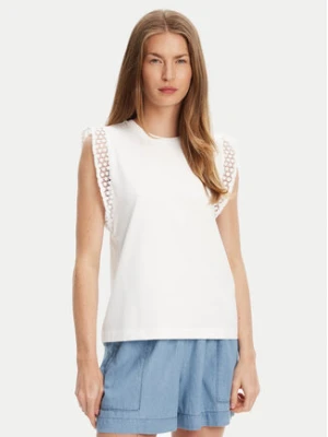 United Colors Of Benetton Bluzka 3IFVD10AC Biały Regular Fit