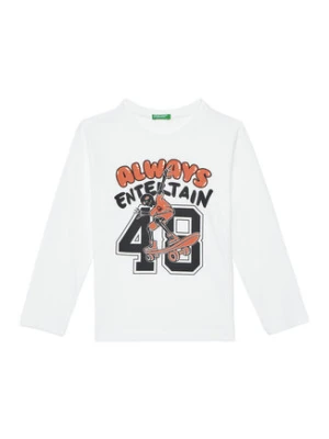 United Colors Of Benetton Bluzka 3JERC10QO Biały Regular Fit
