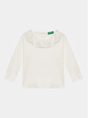 United Colors Of Benetton Bluzka 3P4ZG10AN Biały Regular Fit