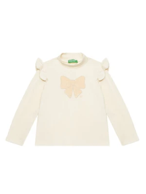 United Colors Of Benetton Bluzka 3Q8DG10GG Écru Regular Fit