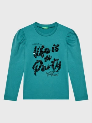 United Colors Of Benetton Bluzka 3YN4C108T Zielony Regular Fit
