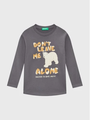 United Colors Of Benetton Bluzka 3YN4G106D Szary Regular Fit