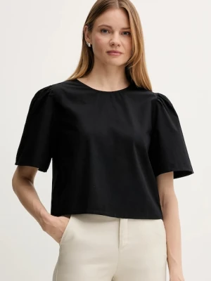 United Colors of Benetton bluzka bawełniana damska kolor czarny gładka 5AC7DQ0BP