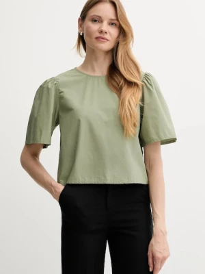 United Colors of Benetton bluzka bawełniana damska kolor zielony gładka 5AC7DQ0BP