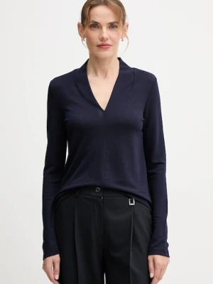 United Colors of Benetton bluzka damska kolor granatowy gładka 31NLD401X
