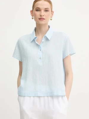 United Colors of Benetton bluzka damska kolor niebieski gładka 5ONVDQ0BQ
