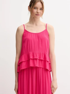 United Colors of Benetton bluzka damska kolor różowy gładka 4VW95H00B