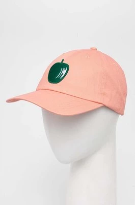 United Colors of Benetton czapka z daszkiem bawełniana kolor różowy z aplikacją